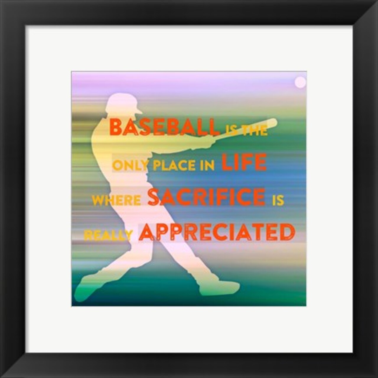Framed Art Baseball Is The Only Place by Sports Mania Wall Decor 18x24 Artwork
